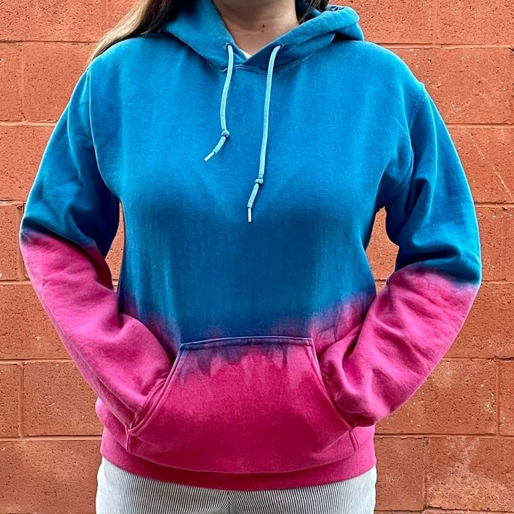 Blue, Pink Dip Dyed Hoodie